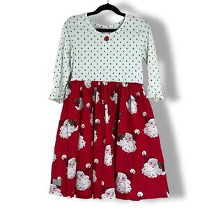 Eleanor Rose Boutique Girl’s Vintage Santa Twirl Skater Dress Christmas 10